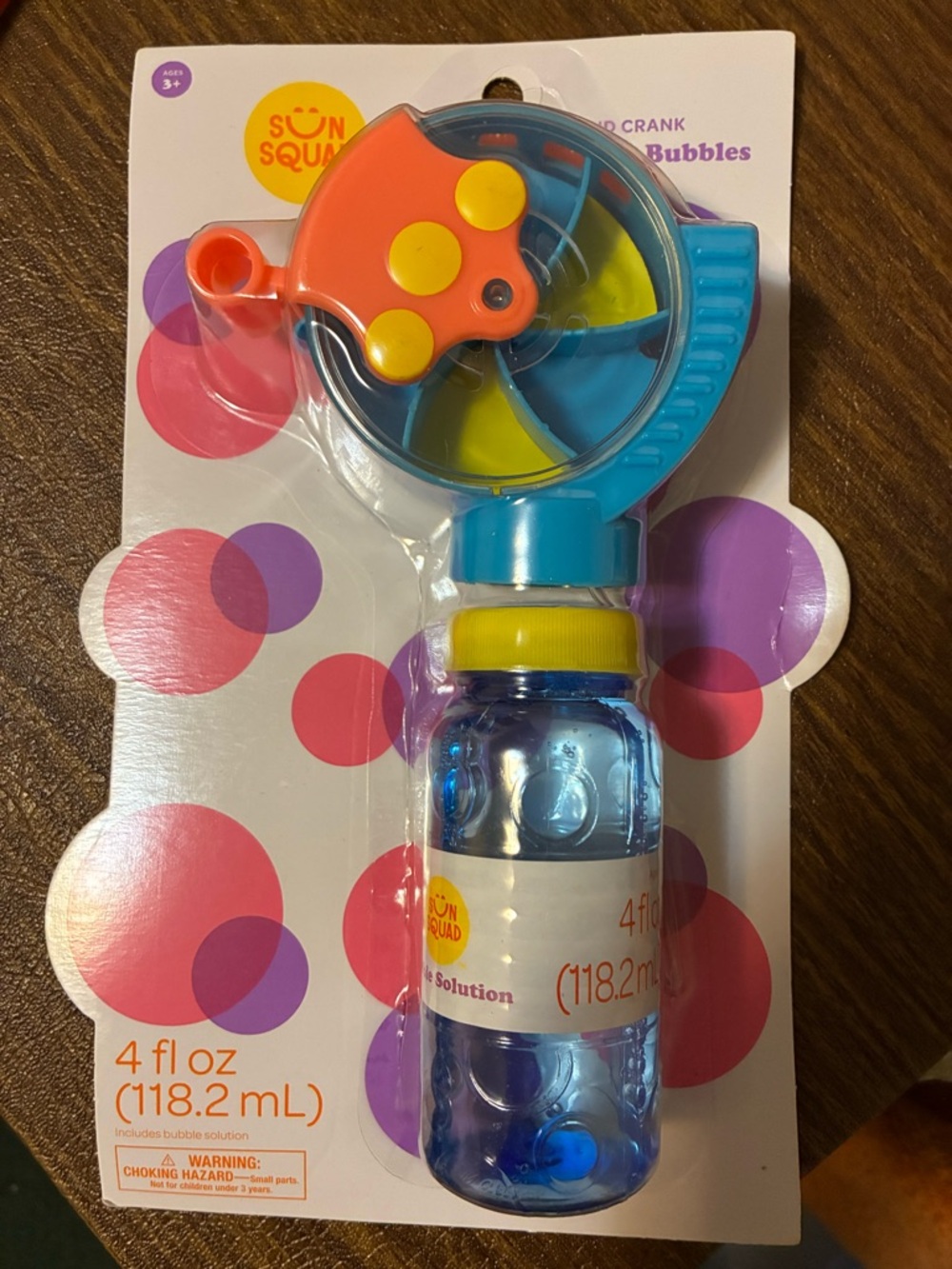 Sun Squad Kids Bubble Crank Toy